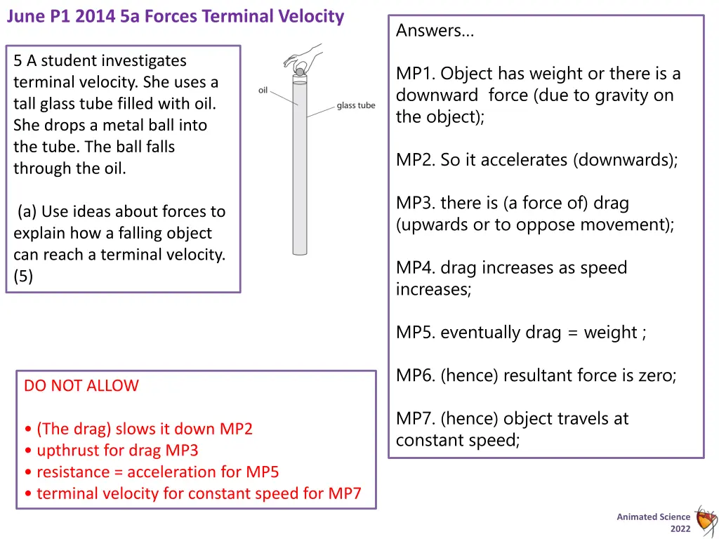 june p1 2014 5a forces terminal velocity