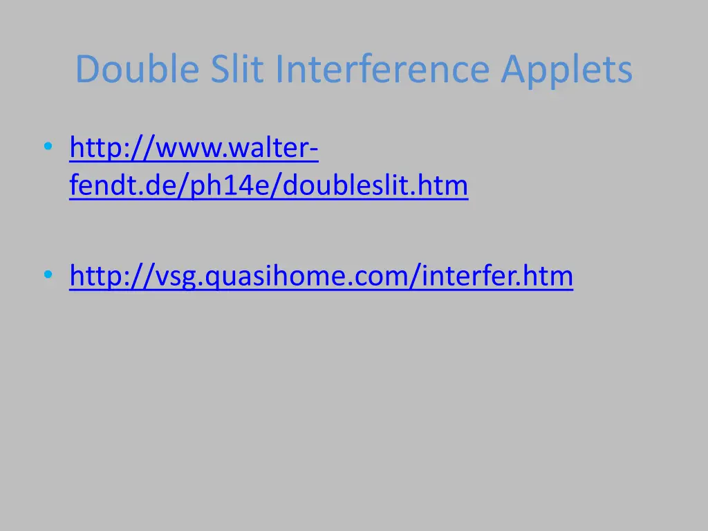 double slit interference applets