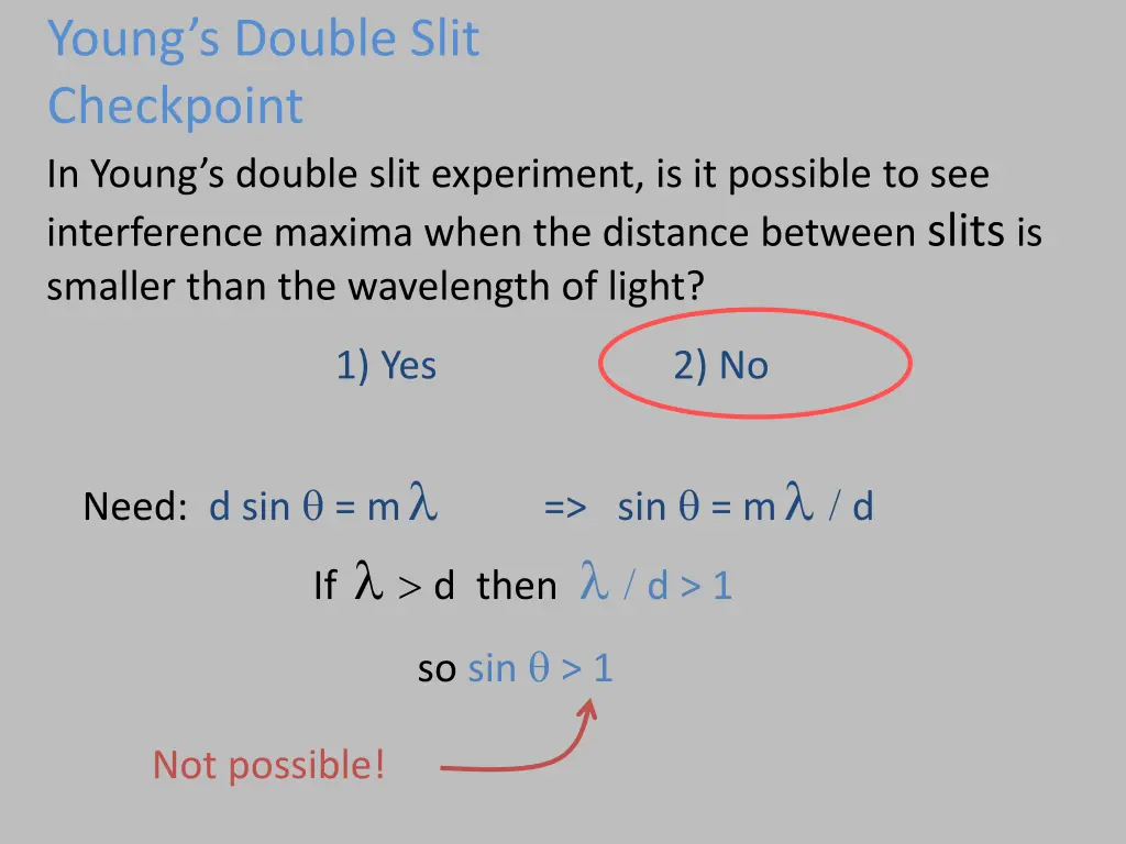 young s double slit checkpoint in young s double