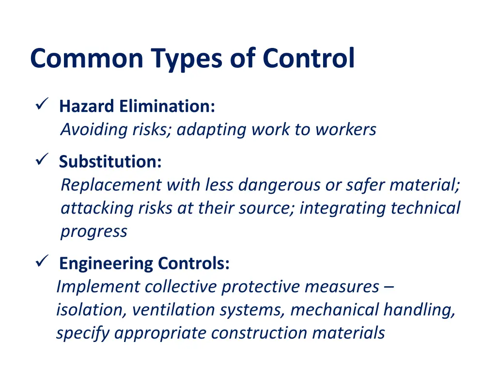 common types of control