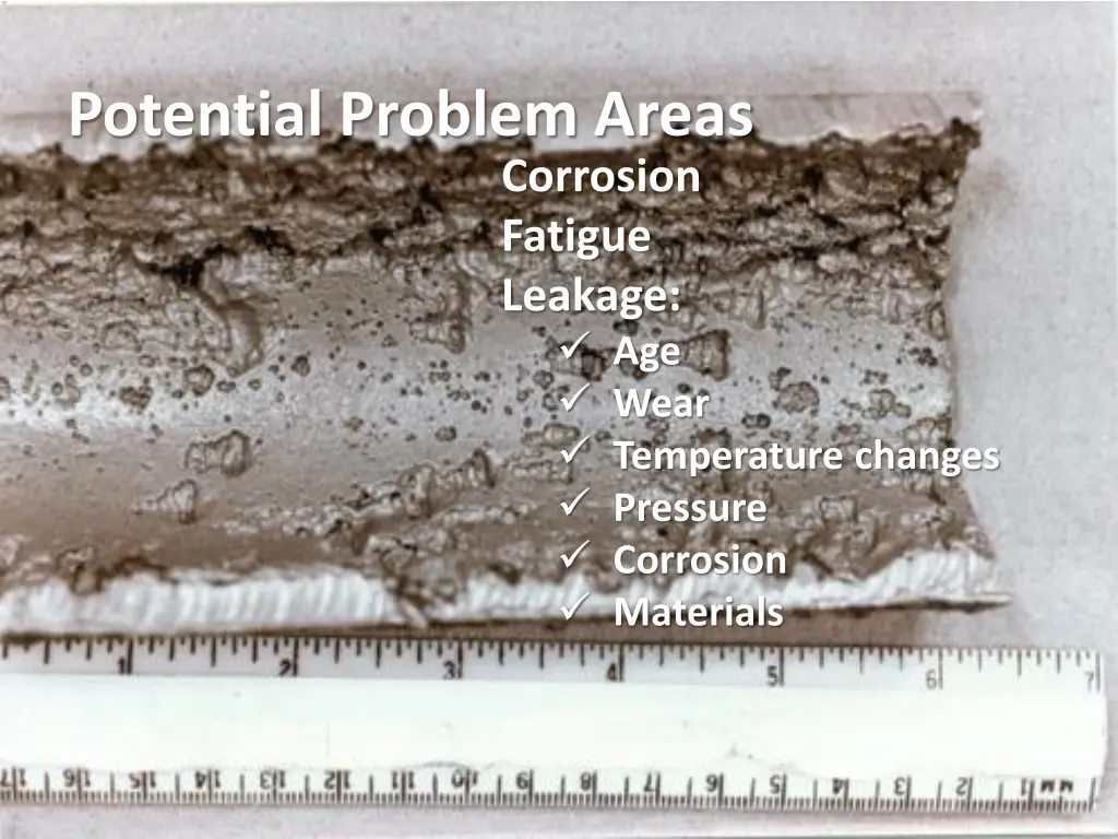 potential problem areas