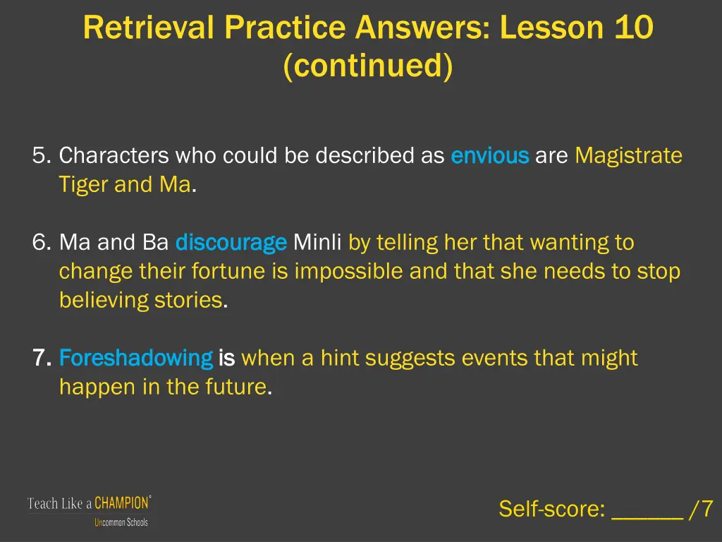 retrieval practice answers lesson 10 continued