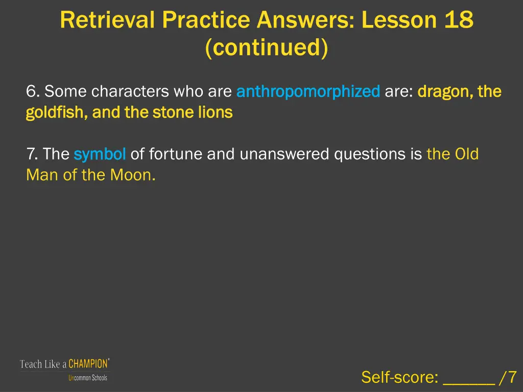 retrieval practice answers lesson 18 continued