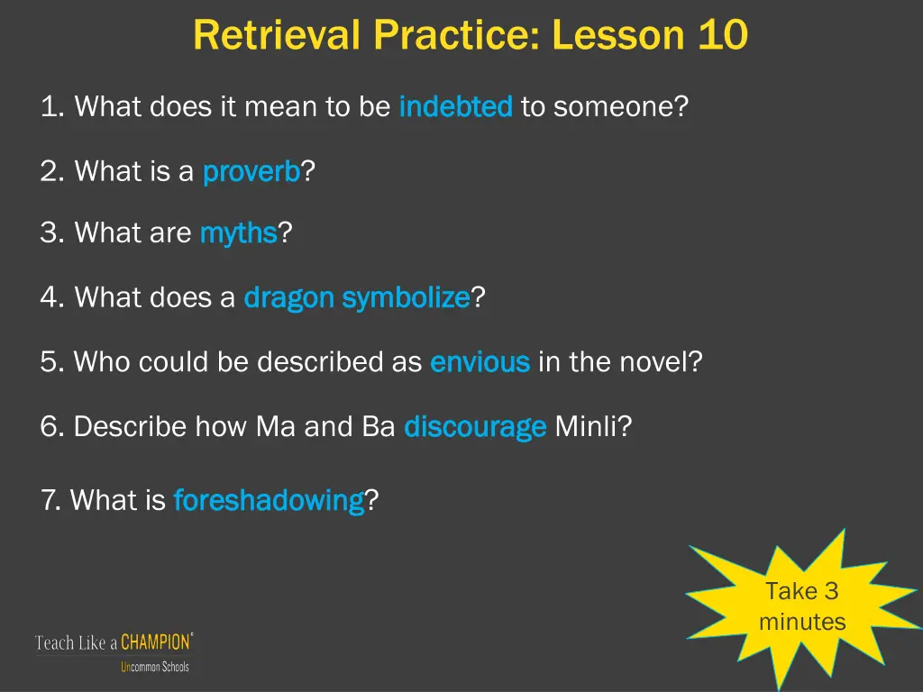 retrieval practice lesson 10