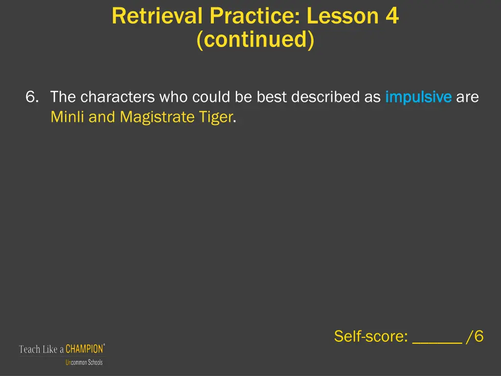 retrieval practice lesson 4 continued