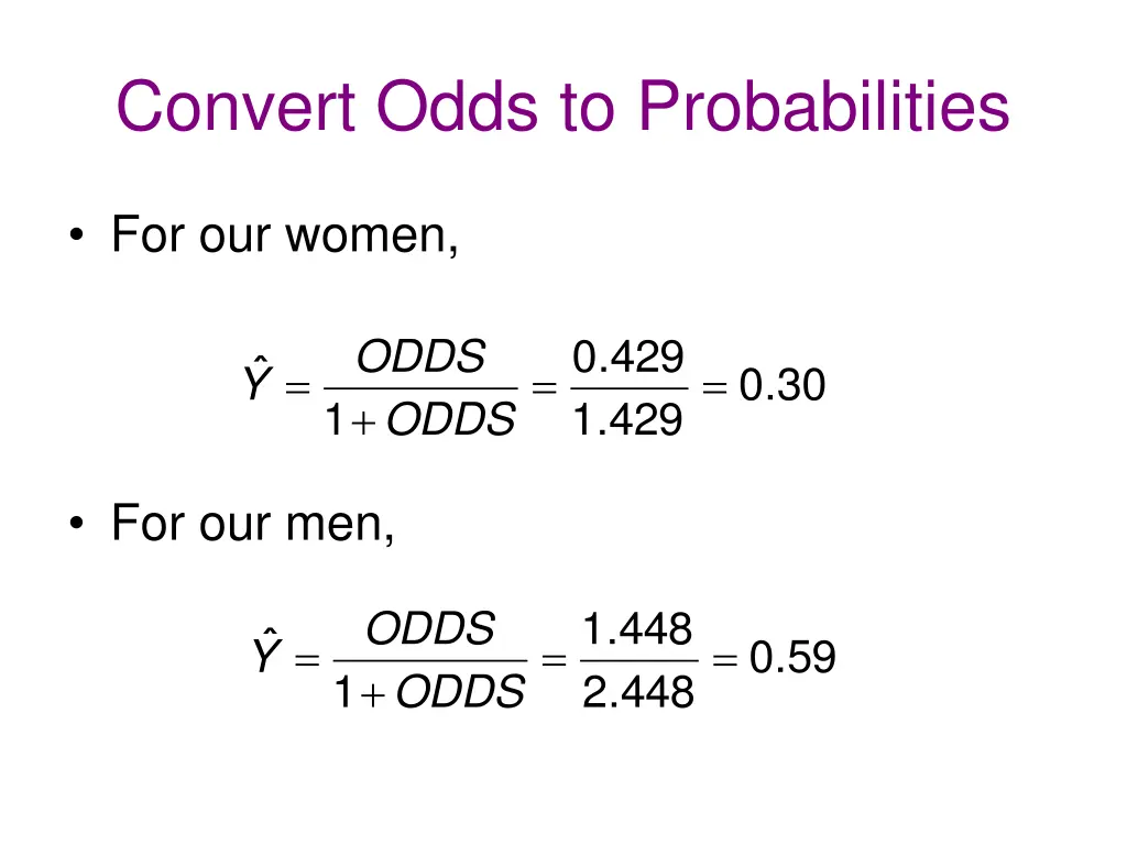 convert odds to probabilities