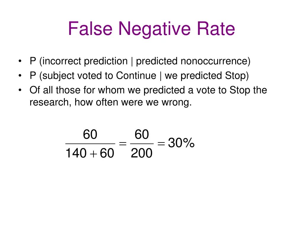 false negative rate