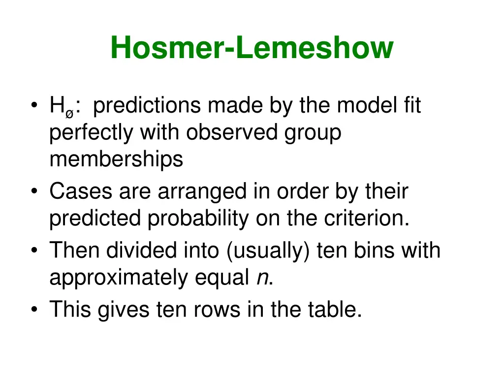 hosmer lemeshow