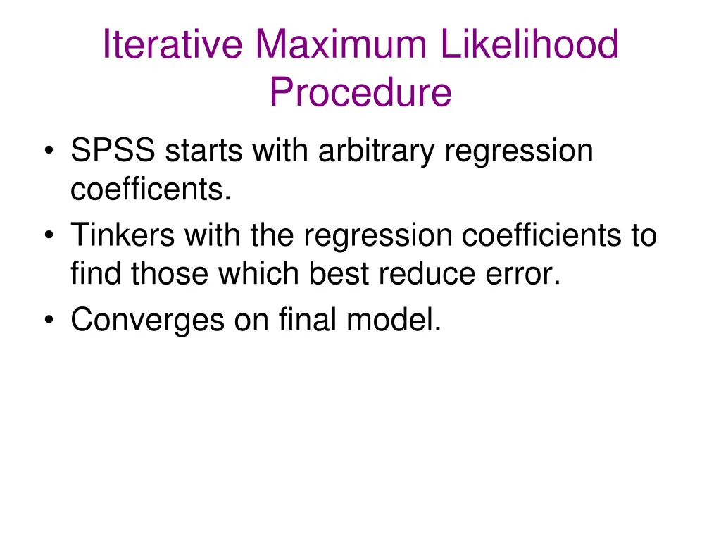 iterative maximum likelihood procedure spss