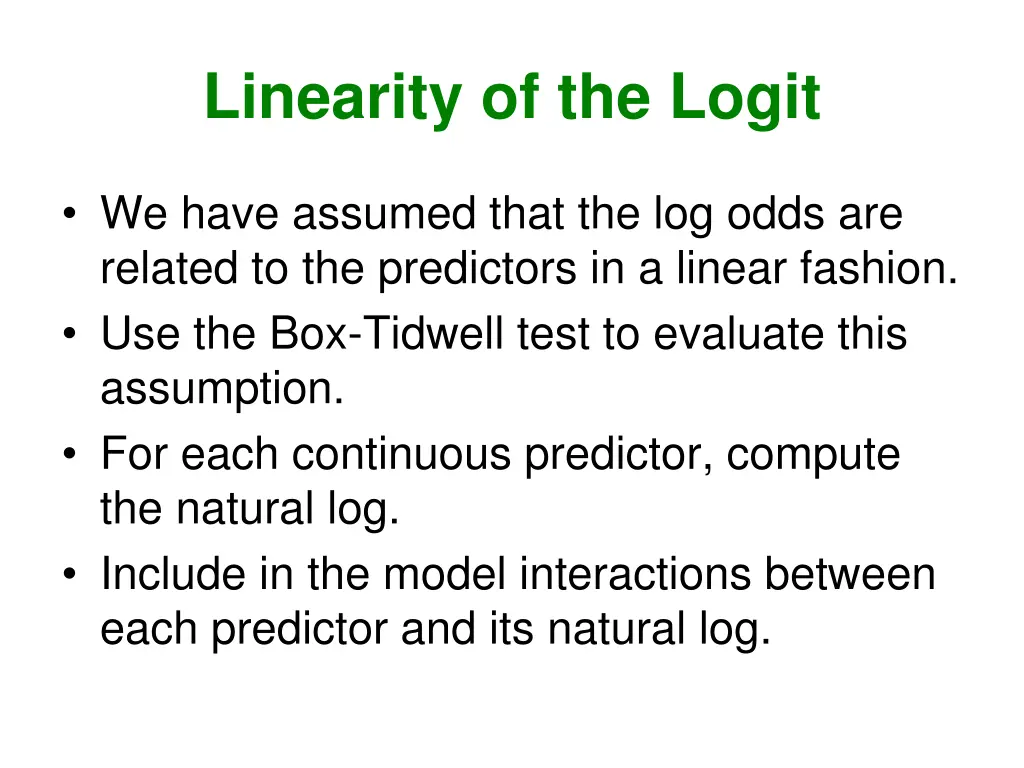 linearity of the logit