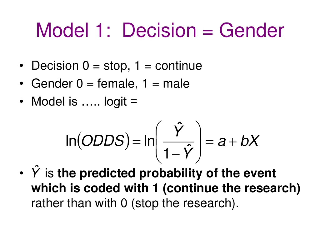 model 1 decision gender