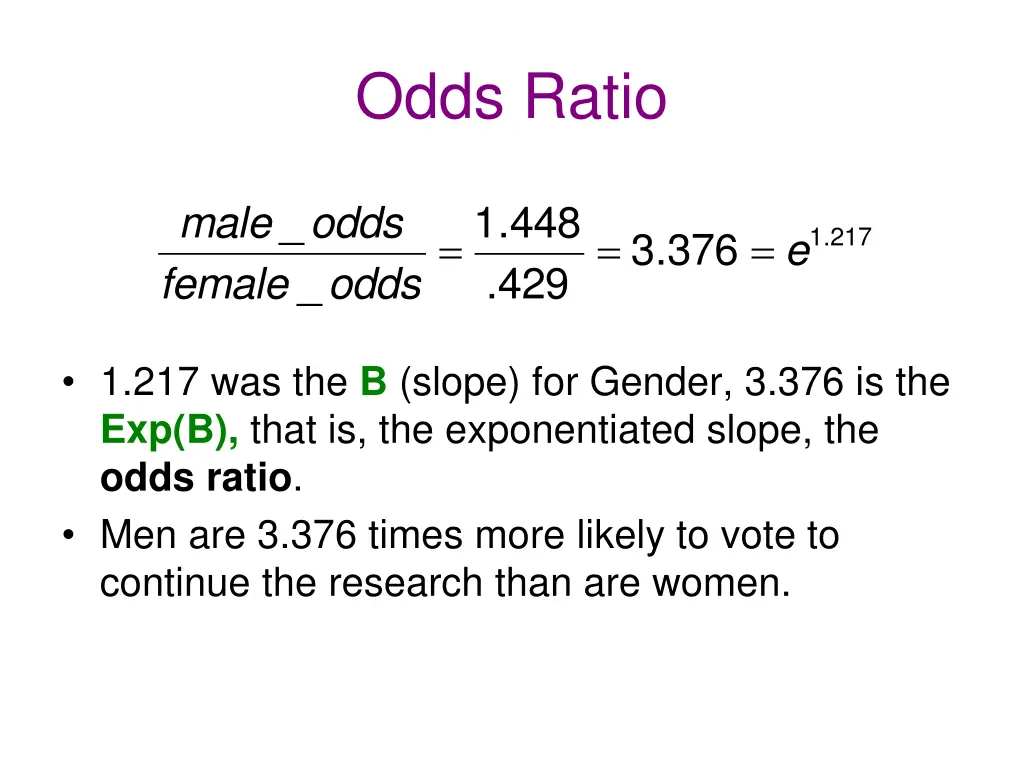 odds ratio