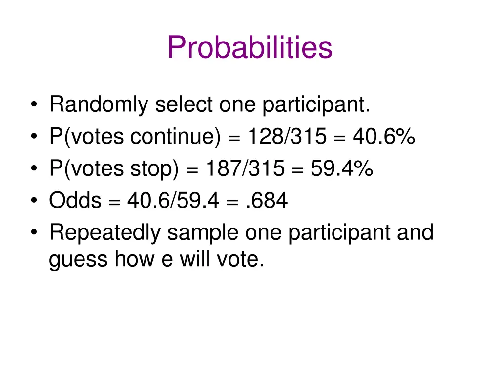 probabilities