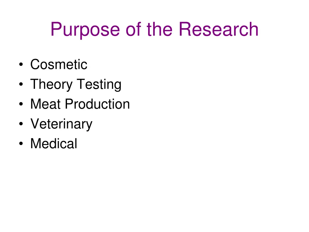 purpose of the research