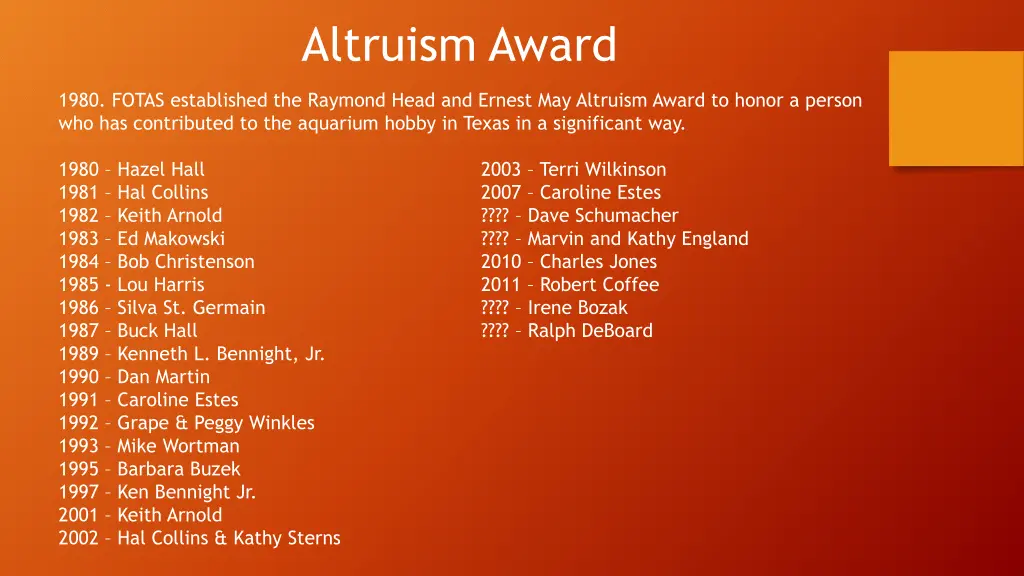 altruism award