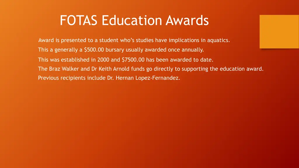 fotas education awards