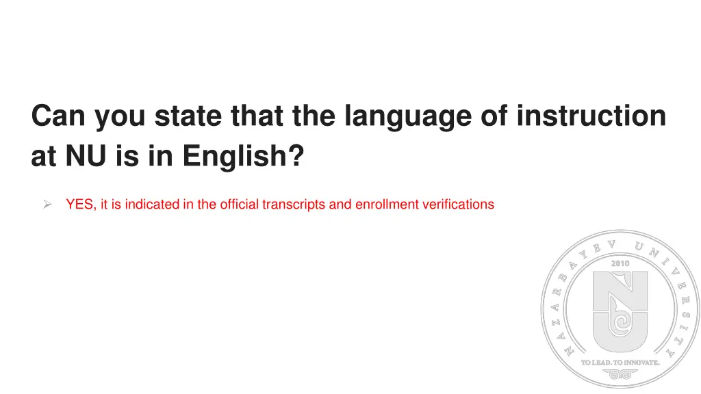 can you state that the language of instruction