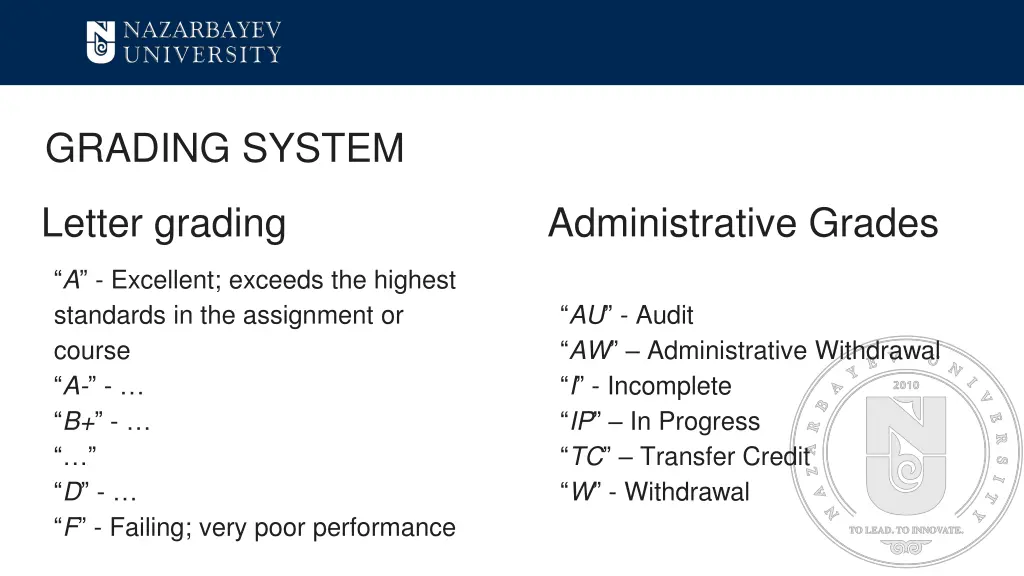 grading system