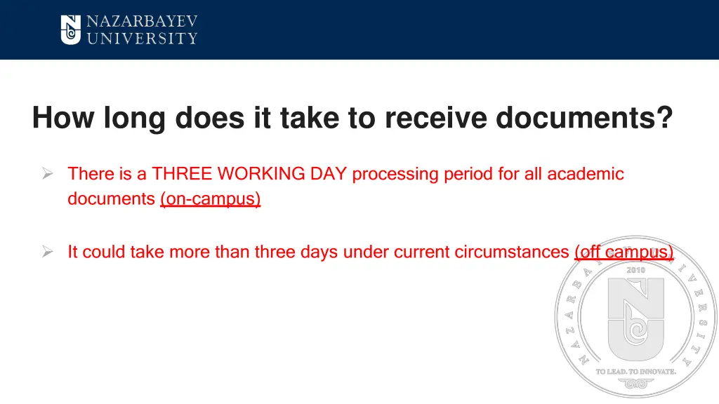 how long does it take to receive documents