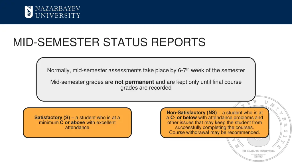 mid semester status reports