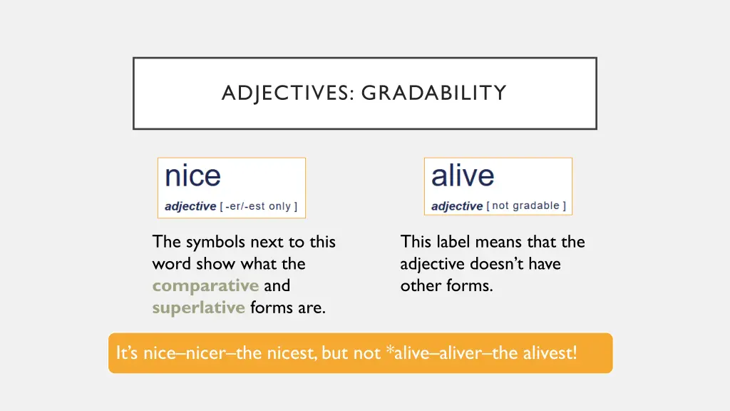 adjectives gradability