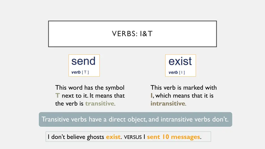 verbs i t