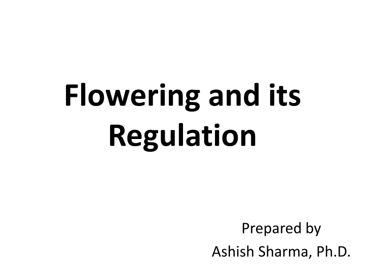 flowering and its regulation