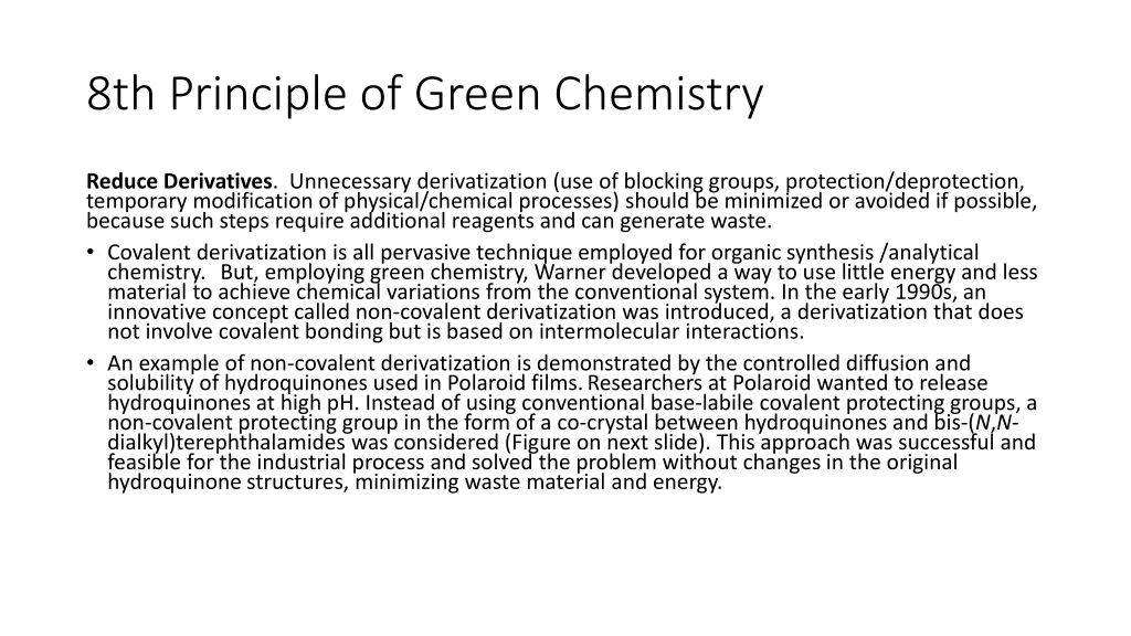 8th principle of green chemistry