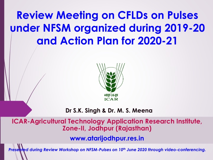 review meeting on cflds on pulses under nfsm