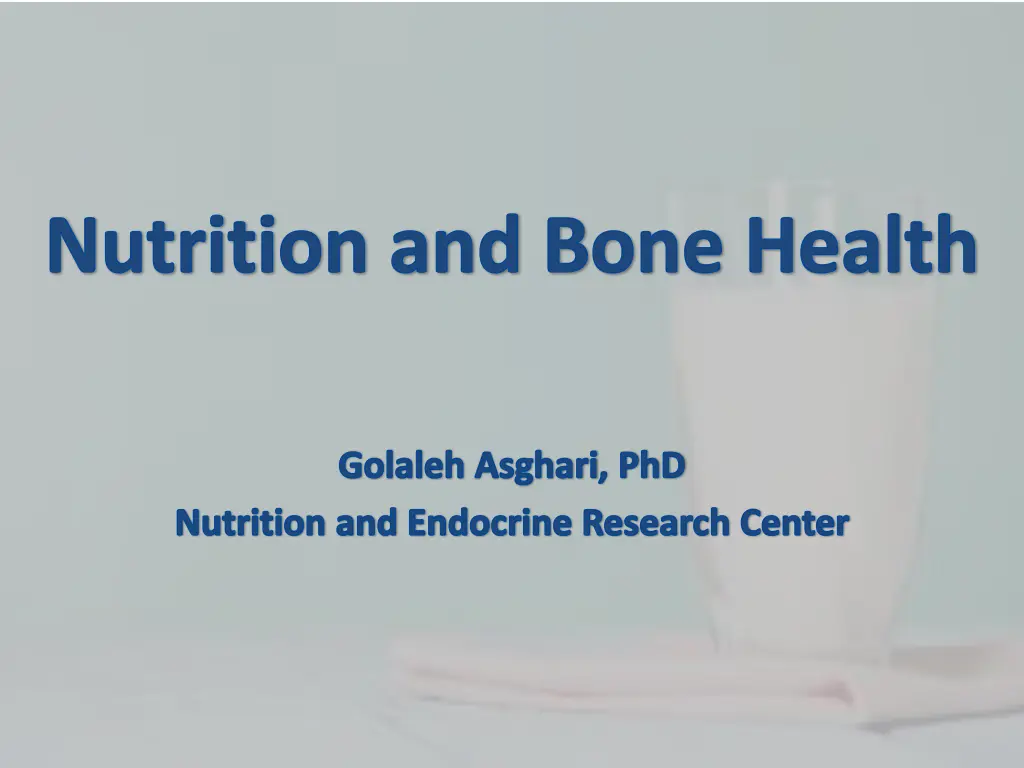 nutrition and bone health