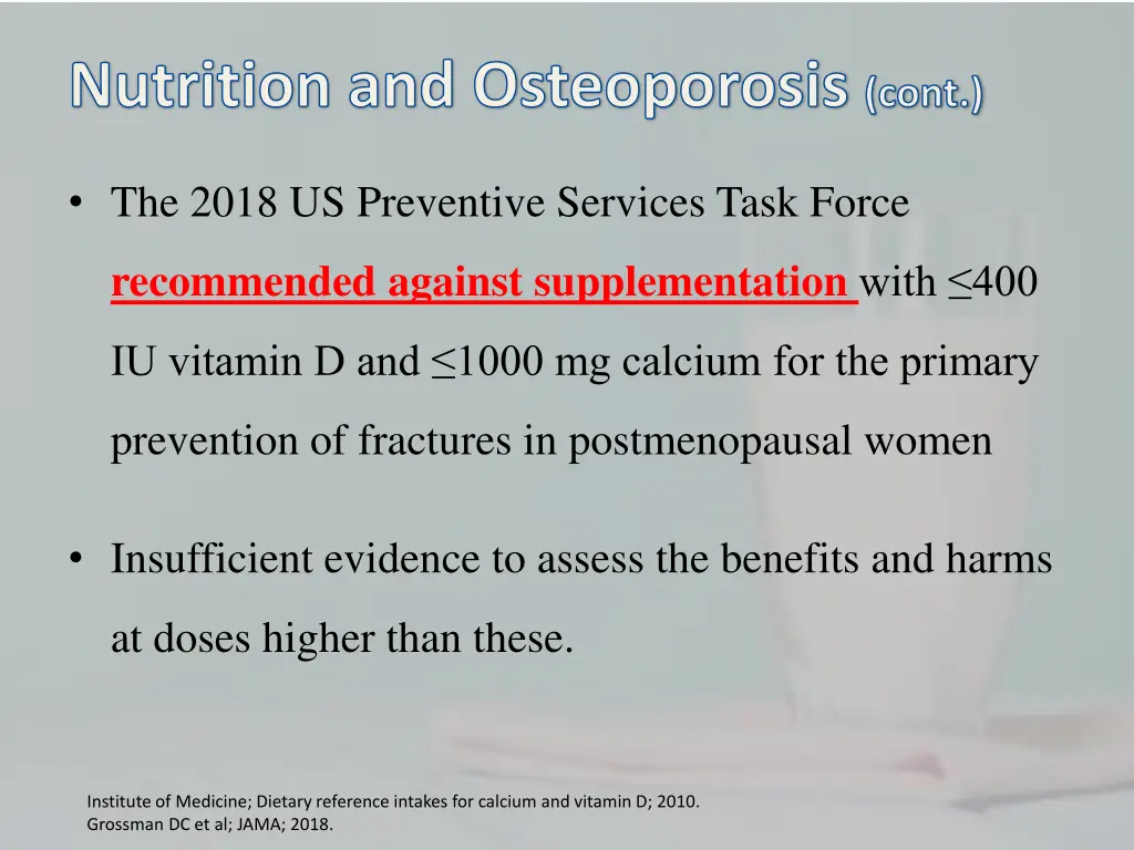 nutrition and osteoporosis cont 1