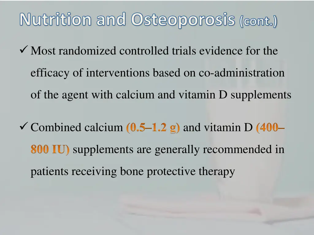 nutrition and osteoporosis cont