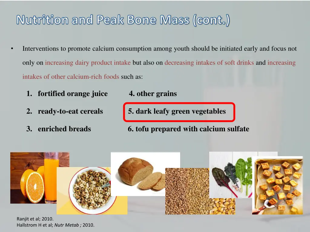 nutrition and peak bone mass cont