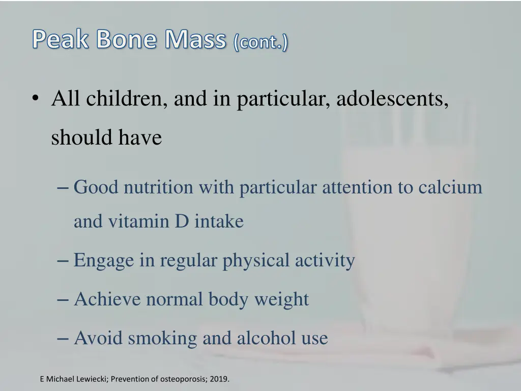 peak bone mass cont 1