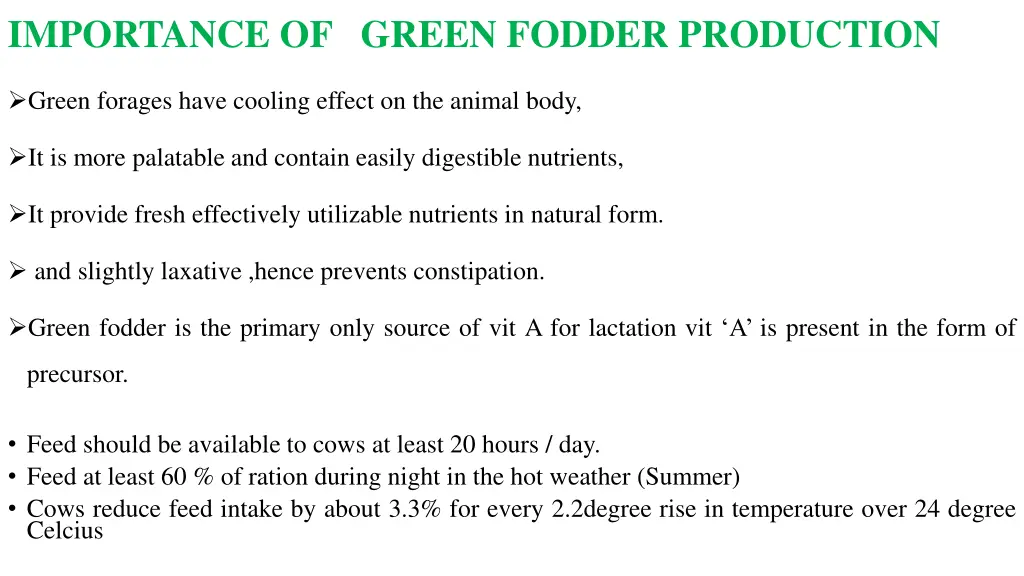 importance of green fodder production