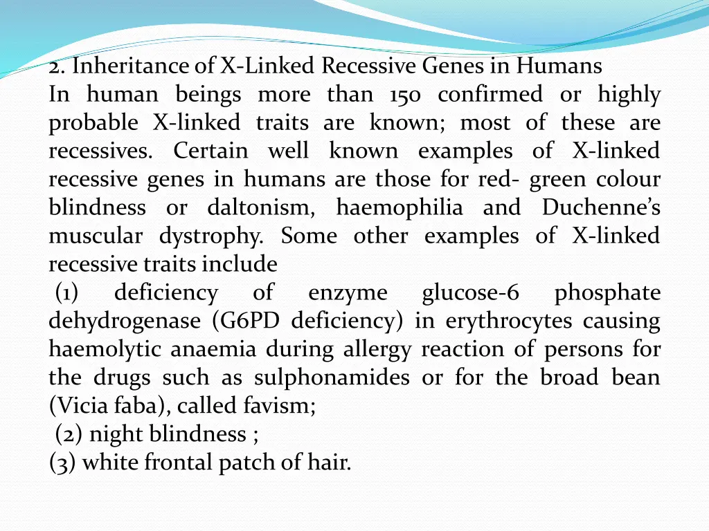 2 inheritance of x linked recessive genes