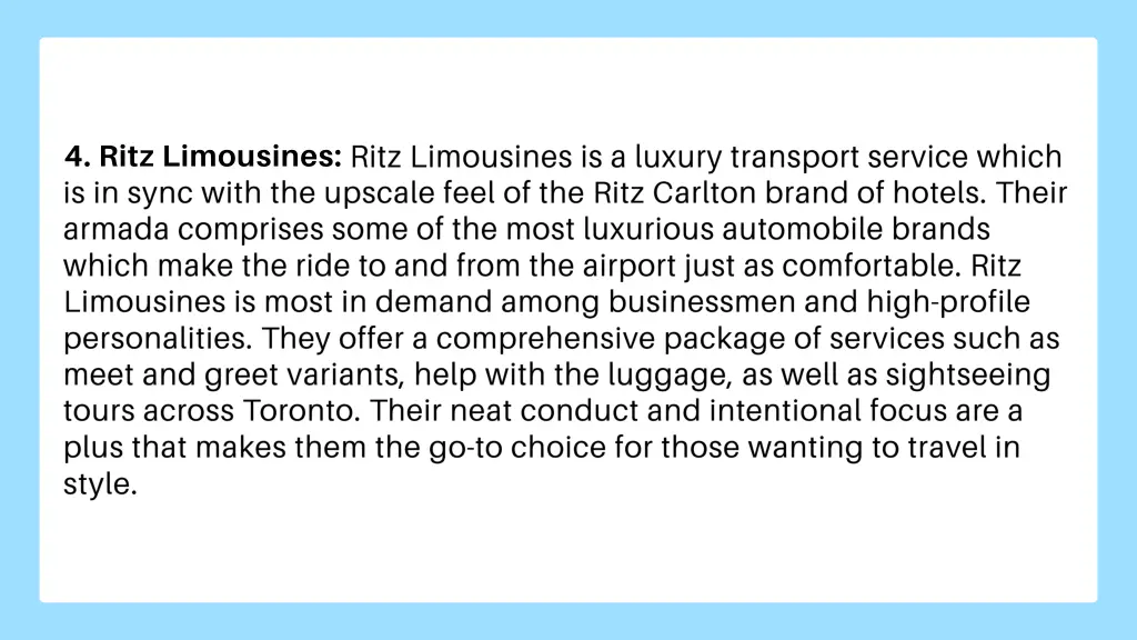 4 ritz limousines