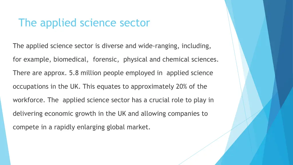 the applied science sector