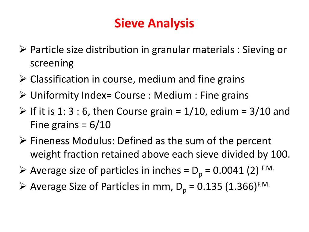 sieve analysis