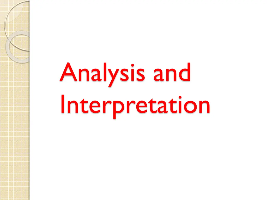 analysis and interpretation