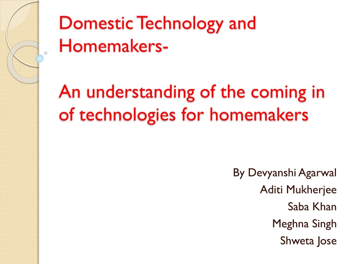 domestic technology and homemakers