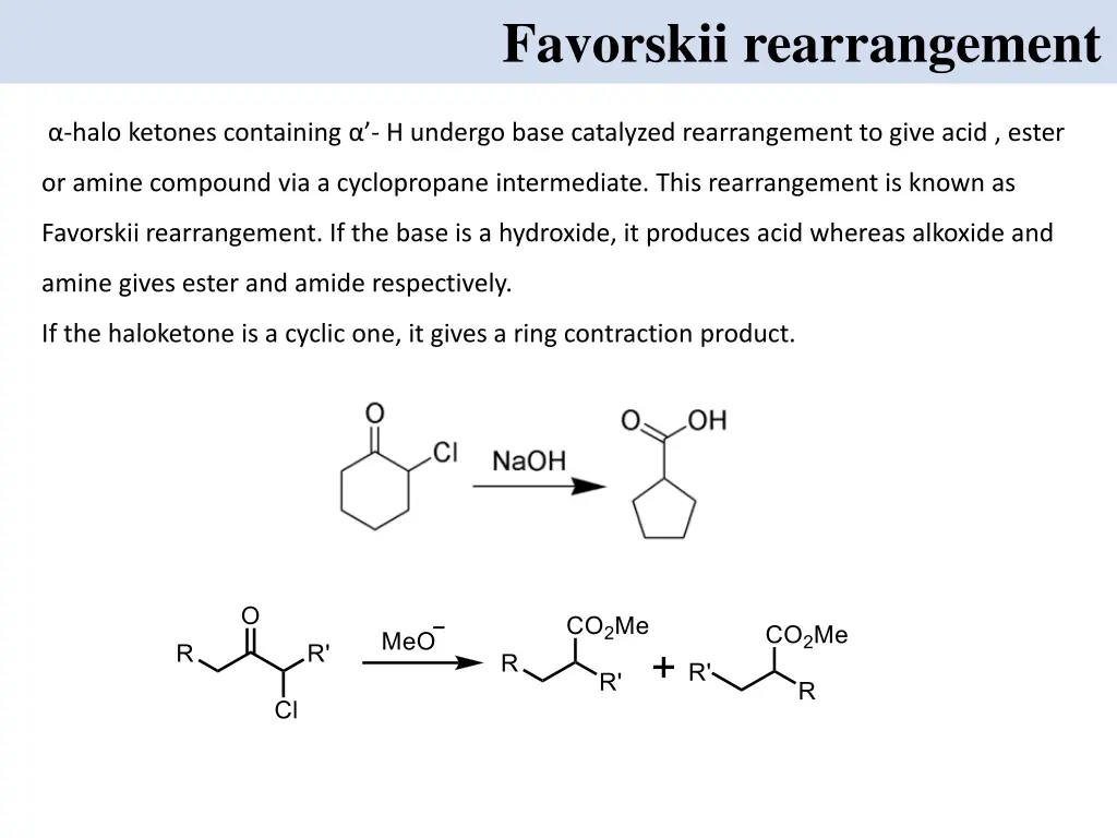 favorskii rearrangement