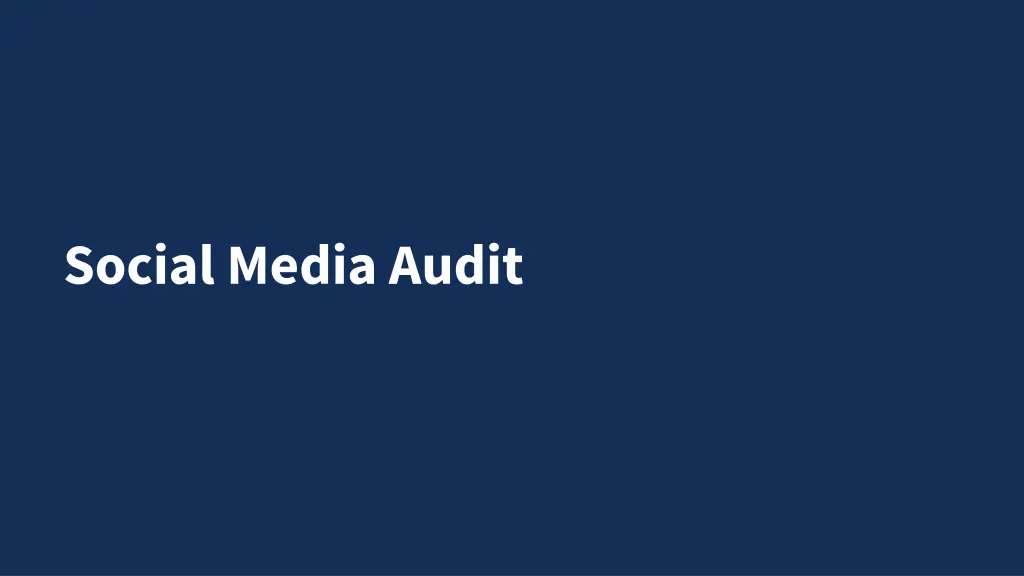 social media audit