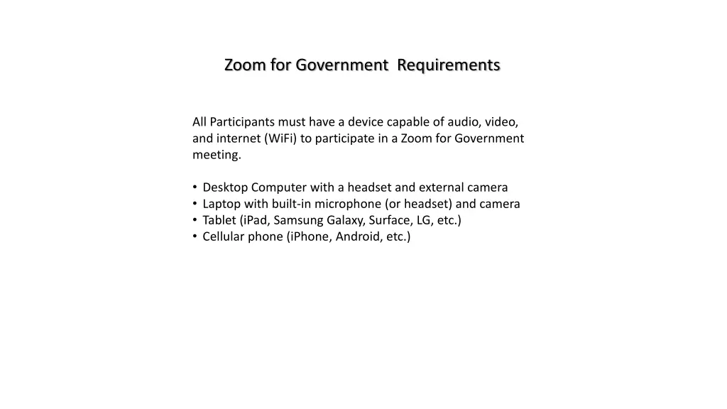 zoom for government requirements