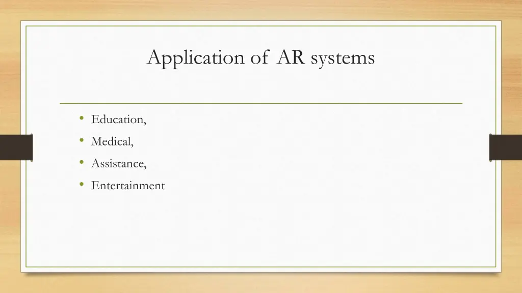 application of ar systems