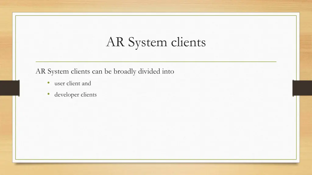 ar system clients