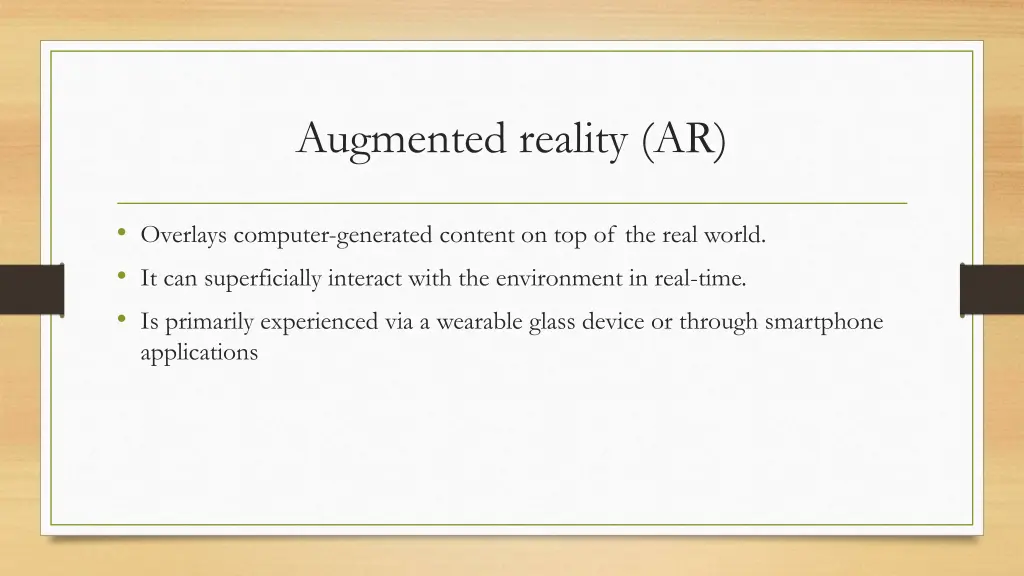 augmented reality ar