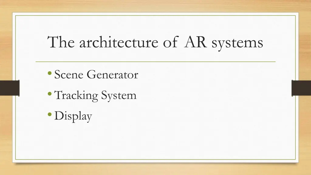 the architecture of ar systems