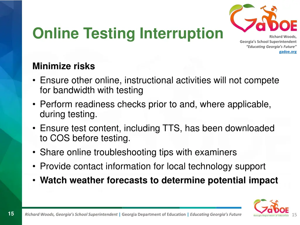 online testing interruption