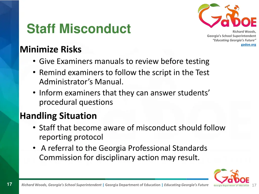 staff misconduct